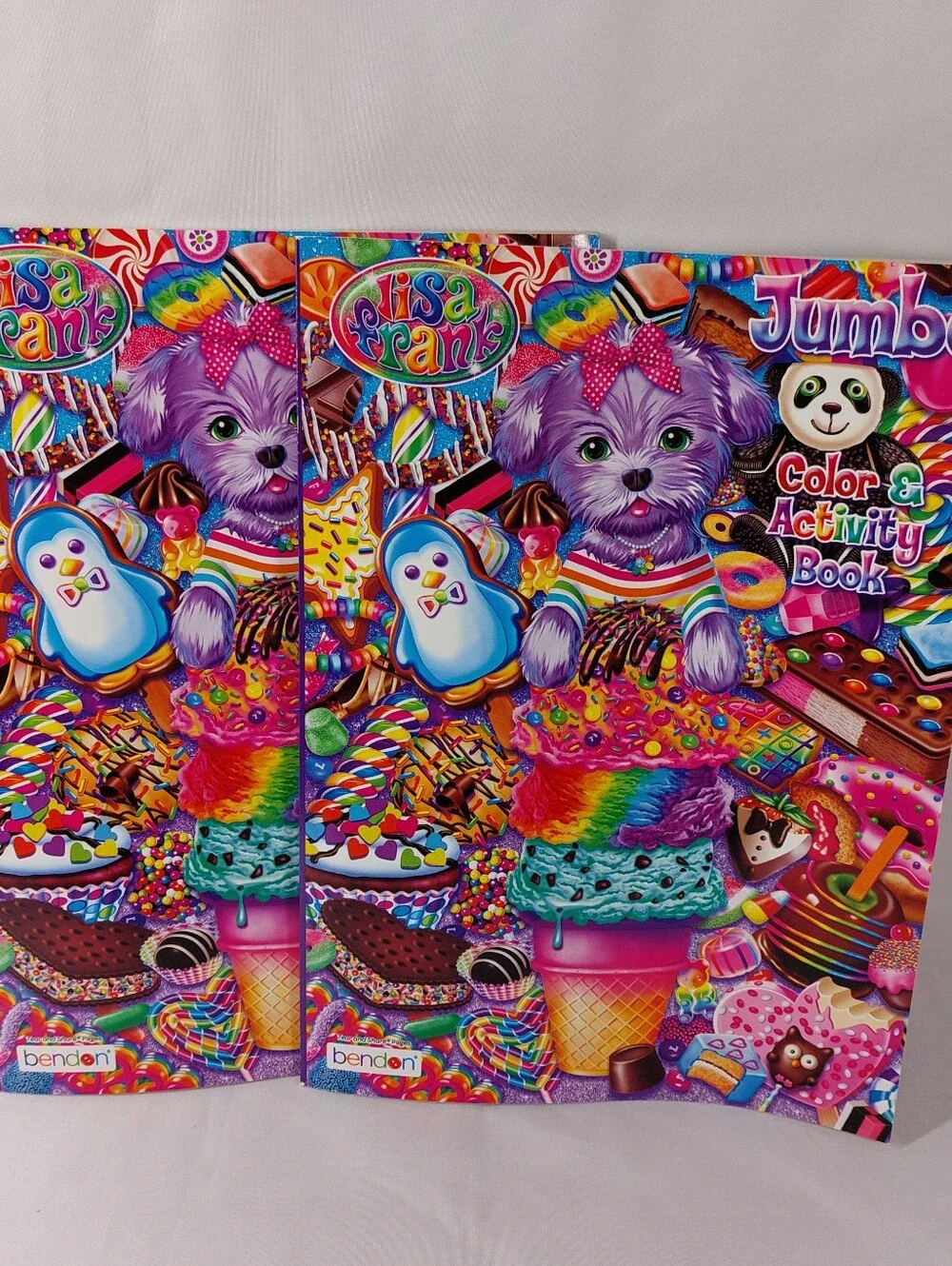 Lisa Frank LOT Used Tikanni Trifold Binder & 2 New Color Activity Books